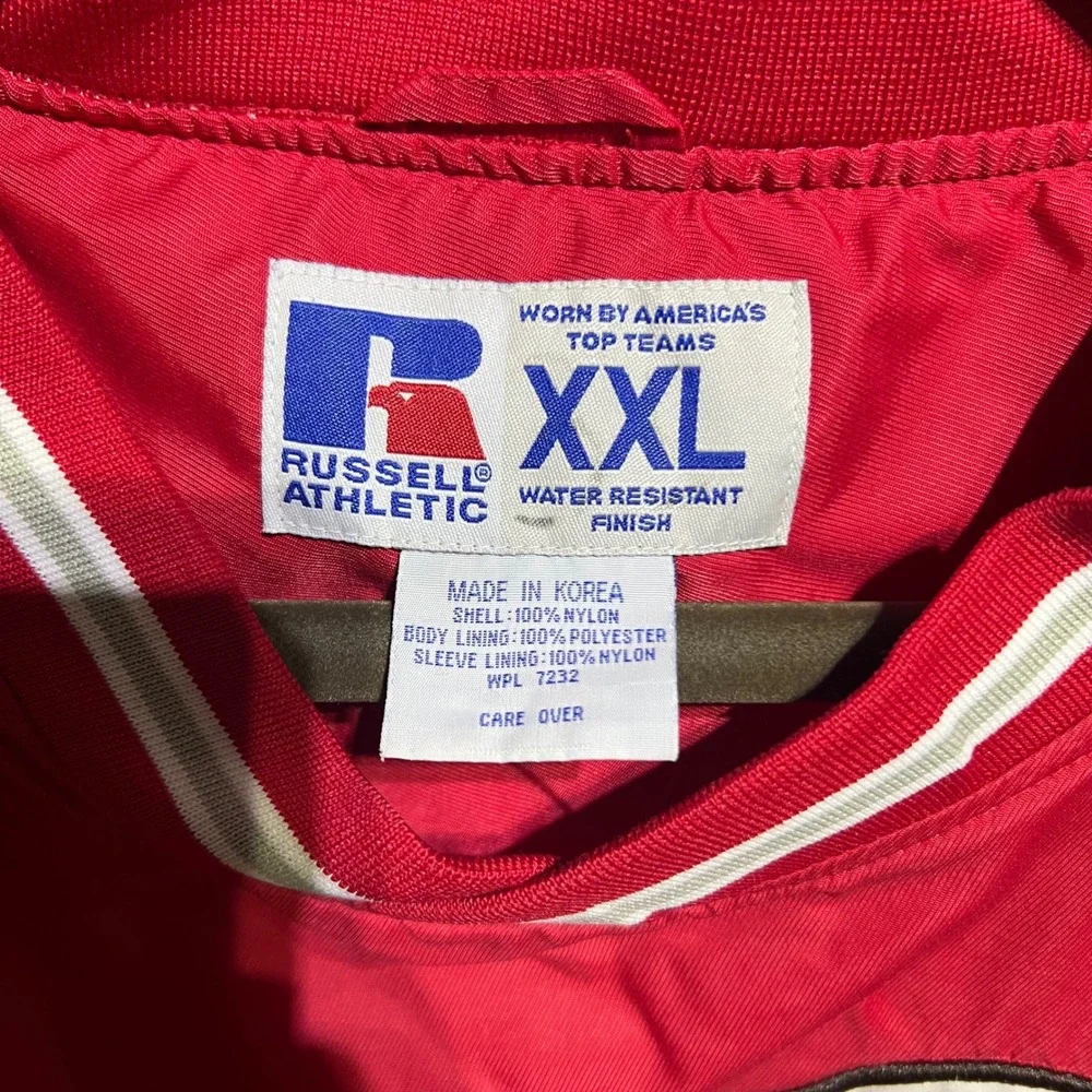 Vintage Russell Athletic Windbreaker Mens XXL Red Cincinnati Reds MLB Pullover